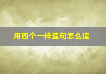 用四个一样造句怎么造