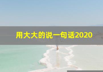 用大大的说一句话2020