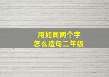 用如同两个字怎么造句二年级