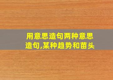 用意思造句两种意思造句,某种趋势和苗头