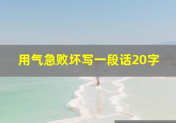 用气急败坏写一段话20字