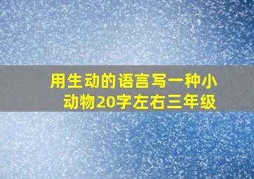 用生动的语言写一种小动物20字左右三年级