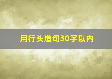 用行头造句30字以内