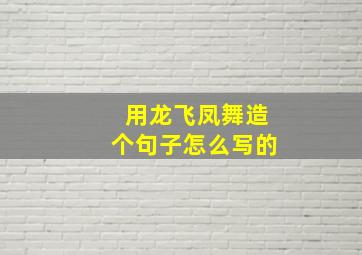 用龙飞凤舞造个句子怎么写的