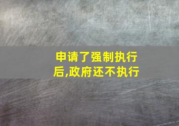 申请了强制执行后,政府还不执行