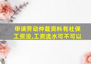 申请劳动仲裁资料有社保工资没,工资流水可不可以