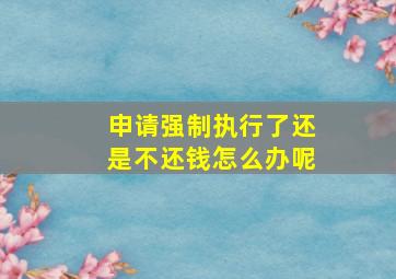 申请强制执行了还是不还钱怎么办呢