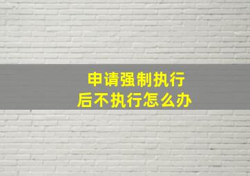 申请强制执行后不执行怎么办