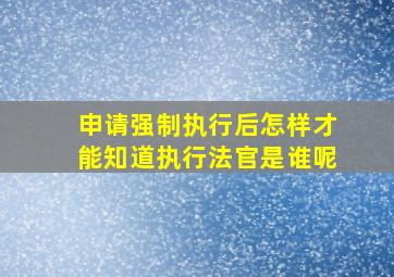 申请强制执行后怎样才能知道执行法官是谁呢