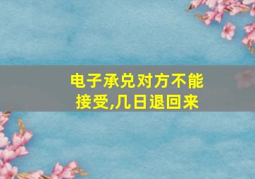 电子承兑对方不能接受,几日退回来