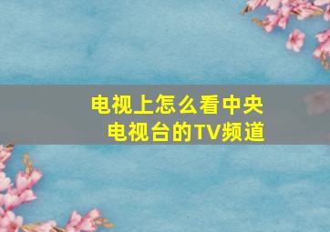 电视上怎么看中央电视台的TV频道