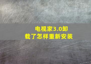 电视家3.0卸载了怎样重新安装