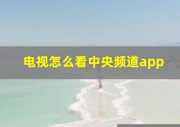 电视怎么看中央频道app