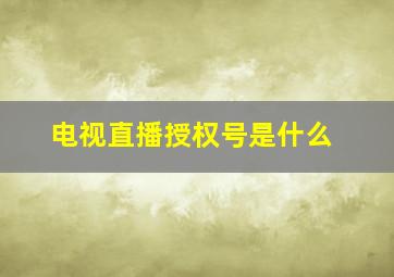 电视直播授权号是什么