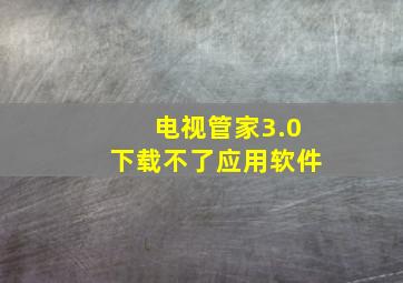 电视管家3.0下载不了应用软件