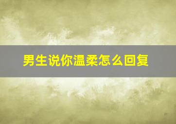 男生说你温柔怎么回复