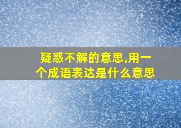 疑惑不解的意思,用一个成语表达是什么意思