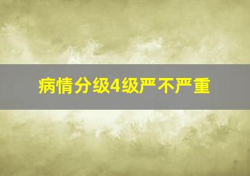 病情分级4级严不严重