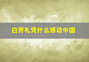 白芳礼凭什么感动中国