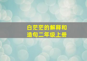 白茫茫的解释和造句二年级上册