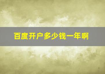 百度开户多少钱一年啊