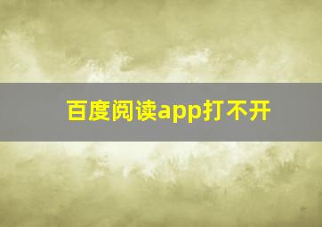 百度阅读app打不开