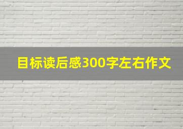 目标读后感300字左右作文