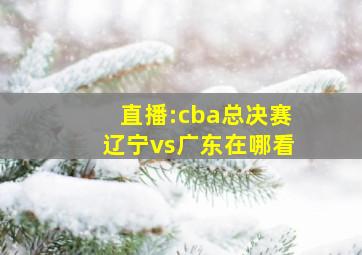 直播:cba总决赛辽宁vs广东在哪看