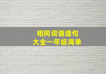 相同词语造句大全一年级简单