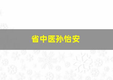 省中医孙怡安