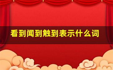 看到闻到触到表示什么词