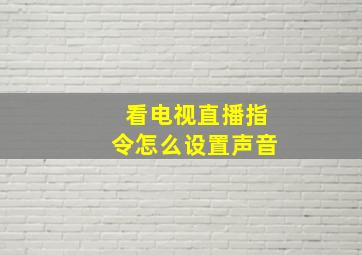 看电视直播指令怎么设置声音