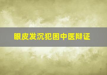 眼皮发沉犯困中医辩证