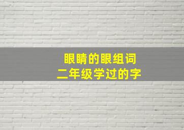 眼睛的眼组词二年级学过的字