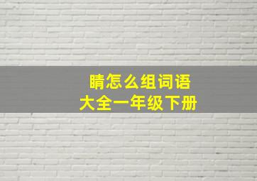 睛怎么组词语大全一年级下册