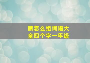 睛怎么组词语大全四个字一年级