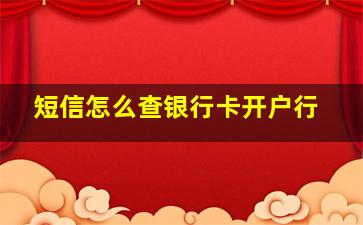 短信怎么查银行卡开户行