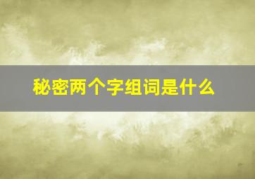 秘密两个字组词是什么