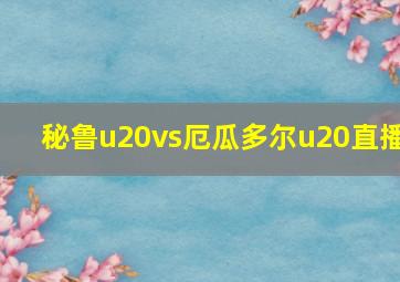 秘鲁u20vs厄瓜多尔u20直播