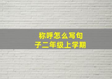 称呼怎么写句子二年级上学期