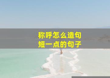 称呼怎么造句短一点的句子