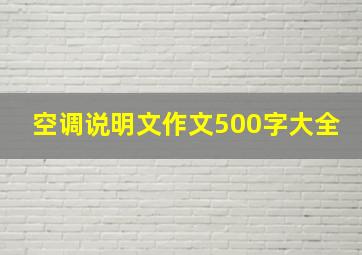 空调说明文作文500字大全