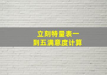 立刻特量表一到五满意度计算