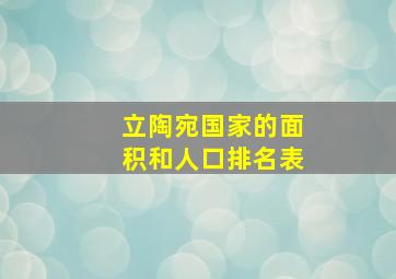 立陶宛国家的面积和人口排名表