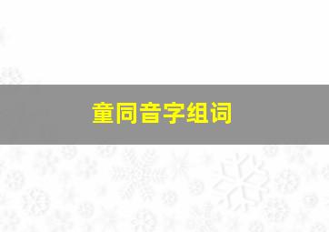 童同音字组词