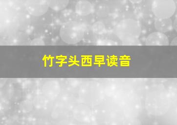 竹字头西早读音