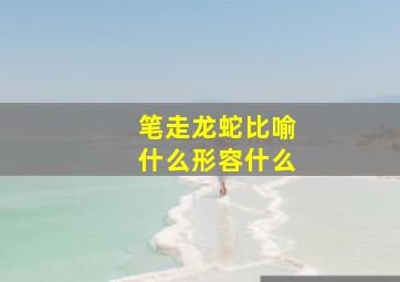 笔走龙蛇比喻什么形容什么