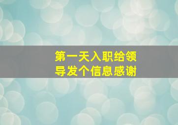 第一天入职给领导发个信息感谢