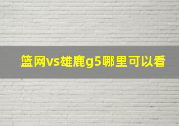 篮网vs雄鹿g5哪里可以看