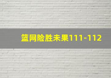 篮网险胜未果111-112